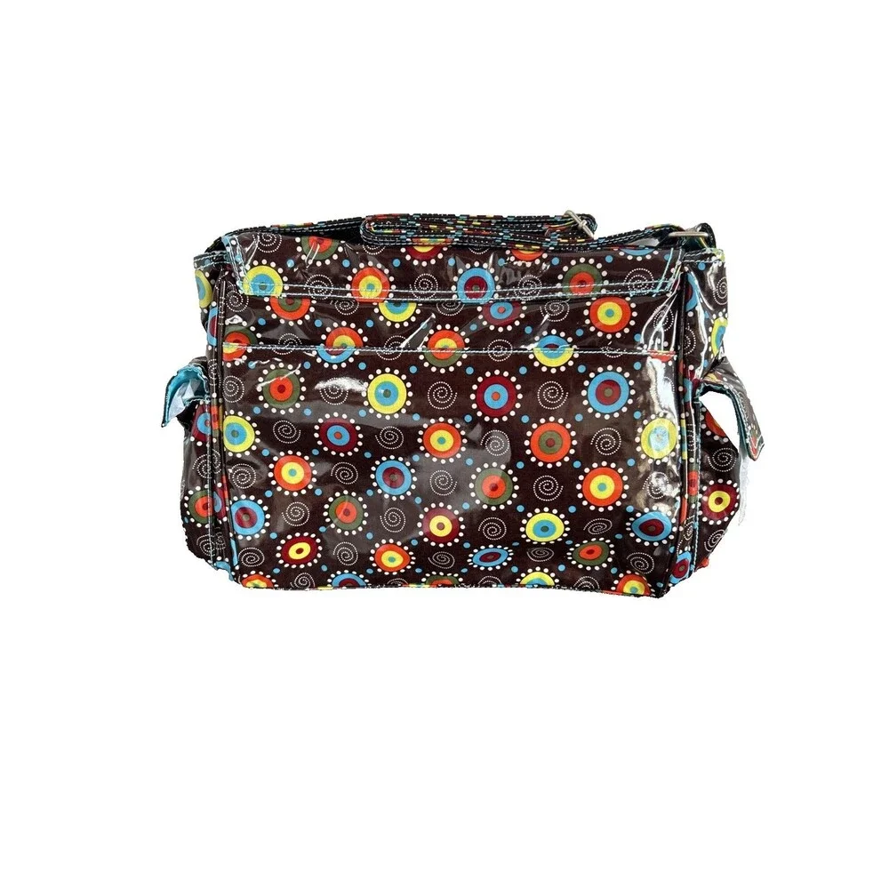 Kalencom New Orleans Coated Diaper Bag Colorful Retro Circle Dot Print NEW